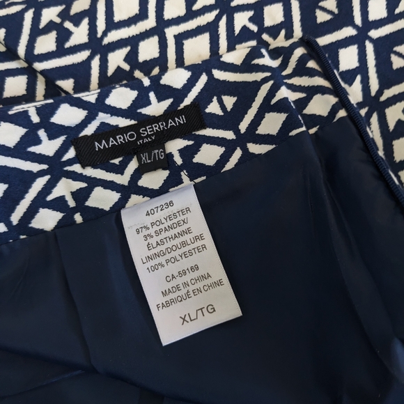 MARIO SERRANI Italy Geometric Lined Stretch Short Skirt - Picture 5 of 9